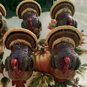 Gently used 2 sets of Dept. 56 Turkey Placard Holders